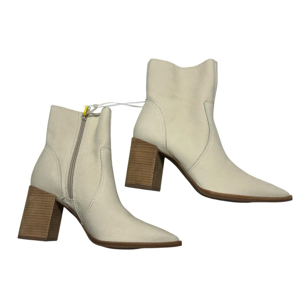 NWOB Gianni Bini Sz 9.5m Darnold Nubuck Block Heel Booties Pointed Toe Leather - Picture 1 of 9